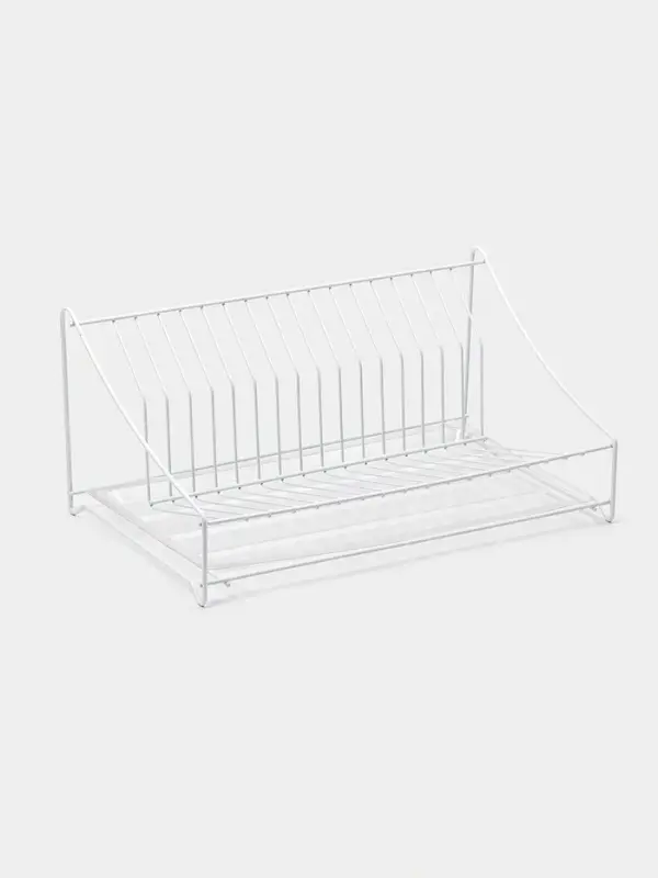 Сушилка для посуды с поддоном, 38&times;17.5&times;23.5 см, белая