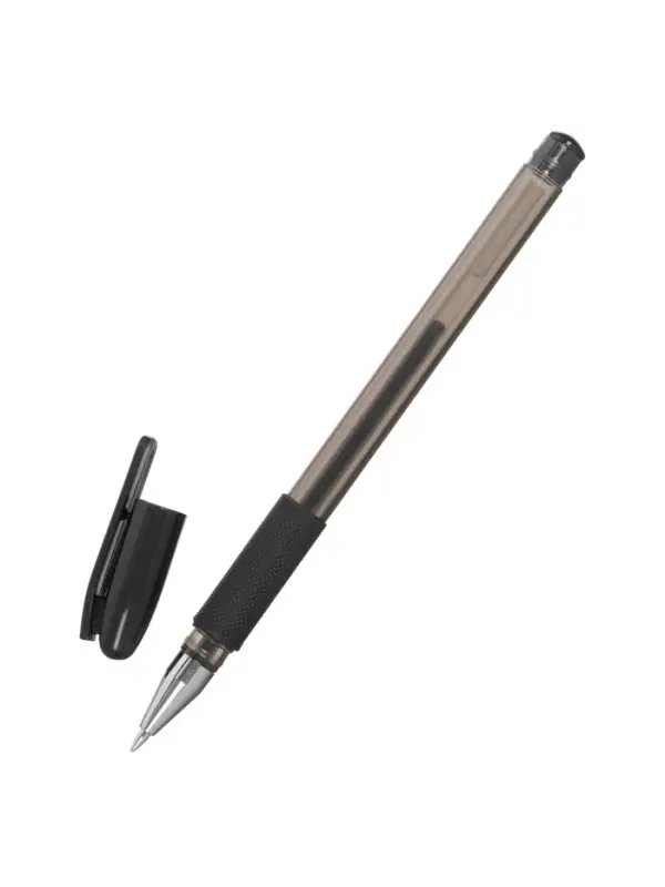 Ручка гелевая, чёрный стержень, узел 0.5 мм, резиновый упор