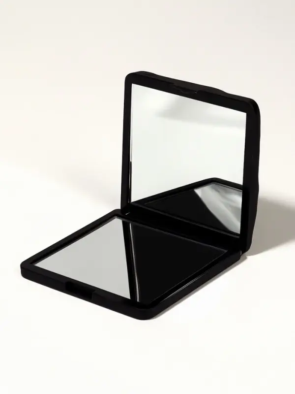 Зеркало складное &laquo;Волна&raquo;, 7&times;7 см, с увеличением х2, чёрное