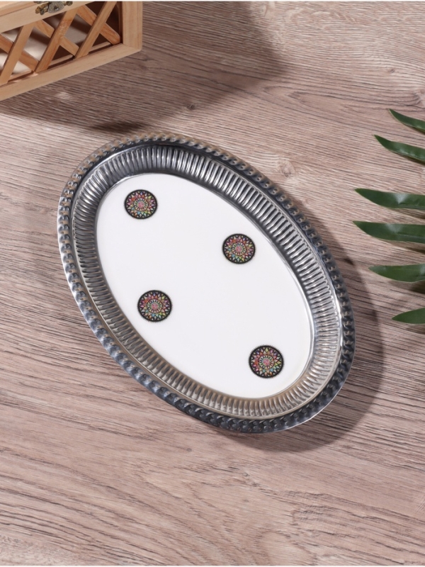 Менажница  Менажница "Винтаж" (набор 2 шт) 10х10х5,5 см, на подносе, алюминий