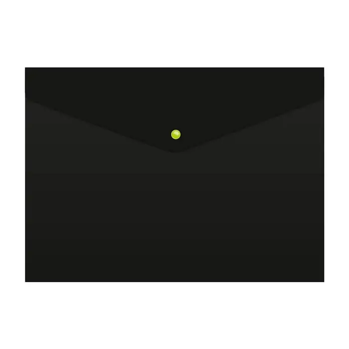 Папка-конверт на кнопке А4, 180 мкм, Calligrata No Secret, непрозрачная, черная, микс цветные кнопки