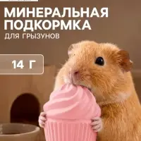Минеральная подкормка для грызунов &laquo;Солонец&raquo;, зефир, 14 г, розовый