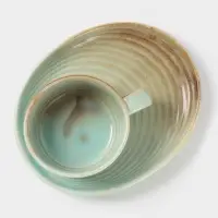 Чайная пара Magistro Sand Ripples, 2 предмета: чашка 300 мл, блюдце 19.8&times;15.8 см, фарфор, голубая