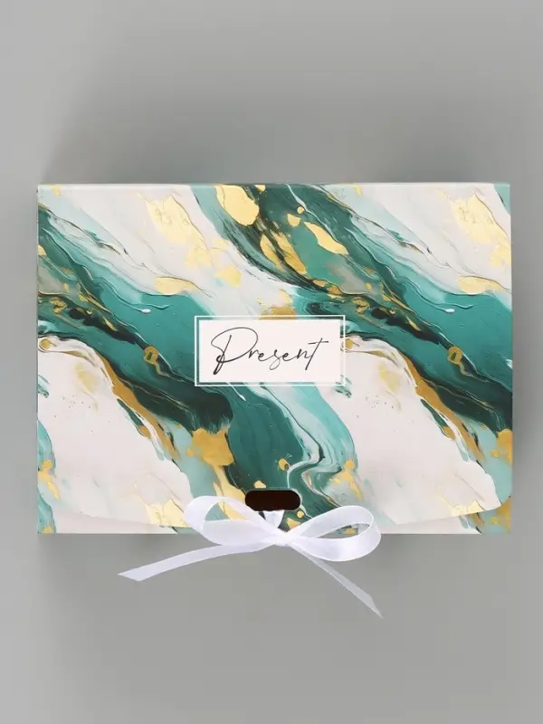 Коробка подарочная самосборная Present, 16.5&times;12&times;5 см, с лентой