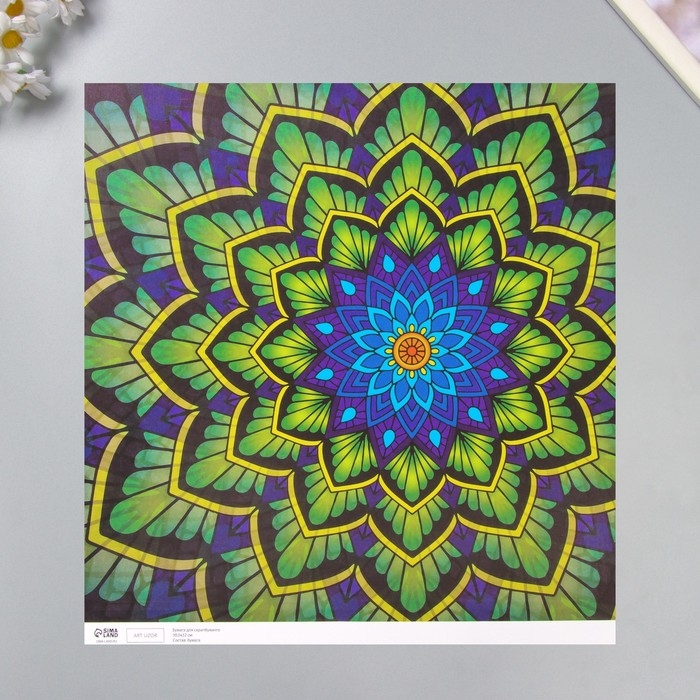 Бумага д/скрапа двусторонняя  Бумага д/скрапа двусторонняя "Эклектика серебро и мехенди" 180 гр набор 5 шт 30,5х32см