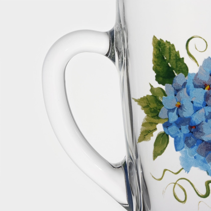 Кружка стеклянная «Гортензия», 300 мл Кружка стеклянная «Гортензия», 300 мл