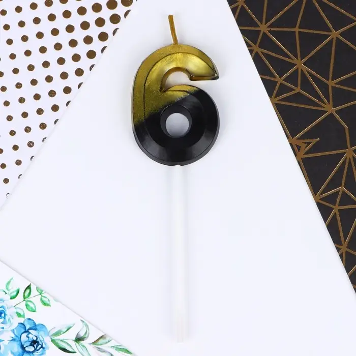 Свеча для торта, цифра «6», 11,5 х 2,3 см Свеча для торта, цифра «6», 11,5 х 2,3 см