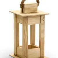 Фонарь декоративный, 9&times;9&times;18 см, деревянный, цвет натуральный