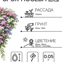 Семена цветов Агератум &laquo;Цветной фонтан&raquo;, смесь, 0.05 г, &laquo;Рецепты дедушки Никиты&raquo;