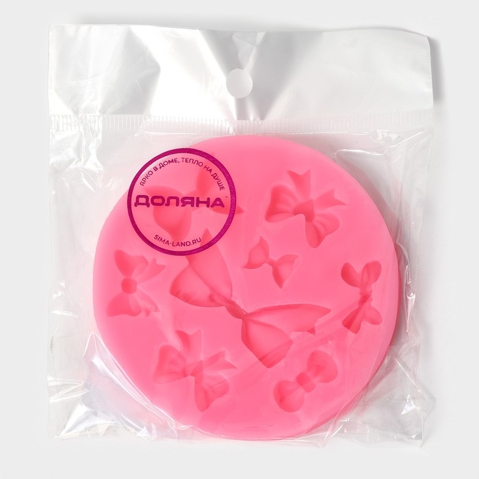 Молд Доляна «Бант», силикон, d=8,5 см, цвет розовый Молд Доляна «Бант», силикон, d=8,5 см, цвет розовый