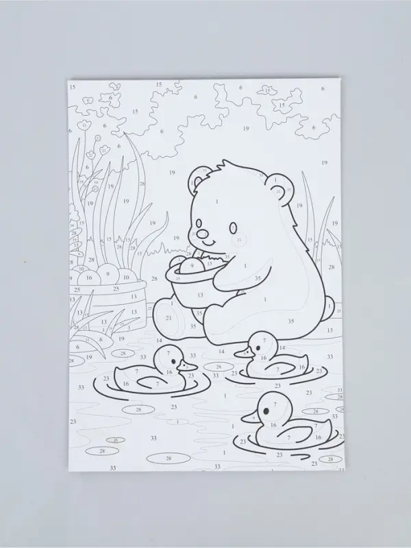 Картина по номерам &laquo;Мишка с уточками&raquo;, 20&times;30 см