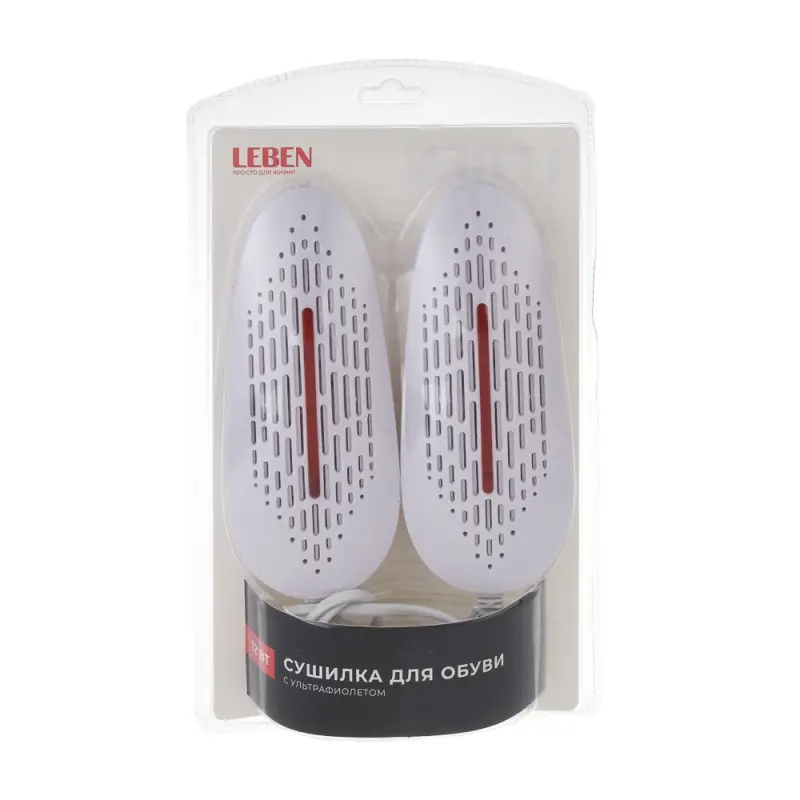 LEBEN Сушилка для обуви, пластик, 220В, 12Вт, ультрафиолет, белый