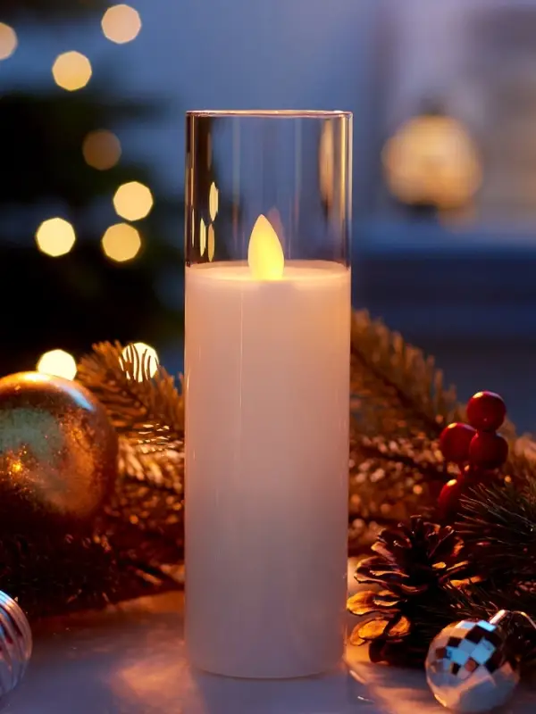 Светодиодная свеча Светодиодная свеча "Белая" 18х5.5 см, AAx2 (не в компл.), Т/БЕЛЫЙ