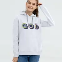 Толстовка с капюшоном «Новый GOD», белая, размер XS