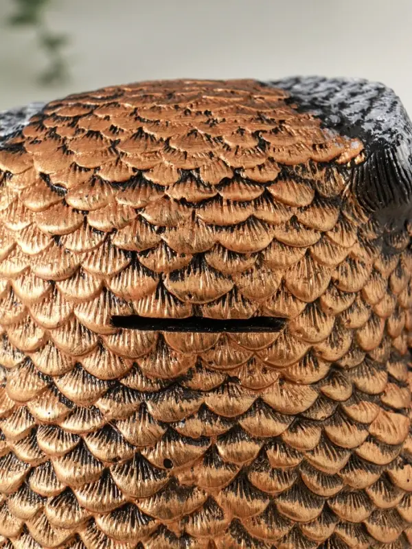 Копилка Копилка "Сова с чашкой" 15х18 см, бронза с серебром