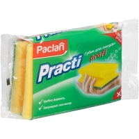 Губки для мытья посуды с выемкой д/пальцев 2шт/уп. PACLAN