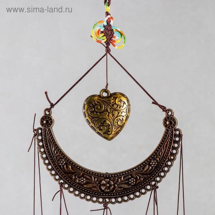 Музыка ветра металл, пластик Музыка ветра металл, пластик "Ожерелье и сердце" 4 трубки 5 колокольчиков 54 см