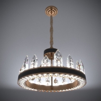 Люстра "Кристалл" LED 50Вт 3000К черно-золотой 50х50х35-155 см BayerLux