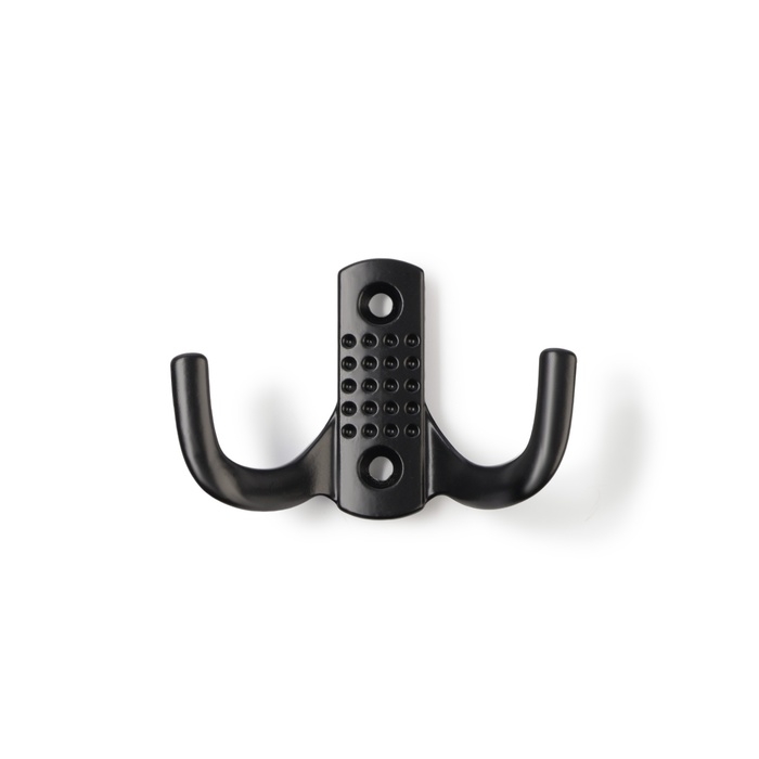 Крючок мебельный ТУНДРА TKD011BL, двухрожковый, цвет черный Крючок мебельный ТУНДРА TKD011BL, двухрожковый, цвет черный