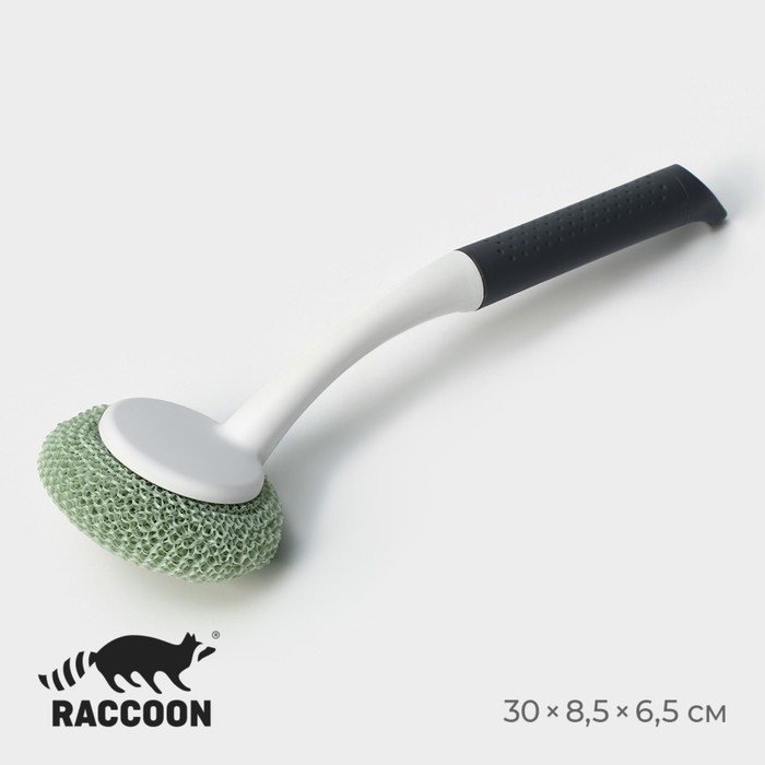 Щётка для мытья посуды с пластиковой губкой Raccoon Breeze, 30×6 см Щётка для мытья посуды с пластиковой губкой Raccoon Breeze, 30×6 см