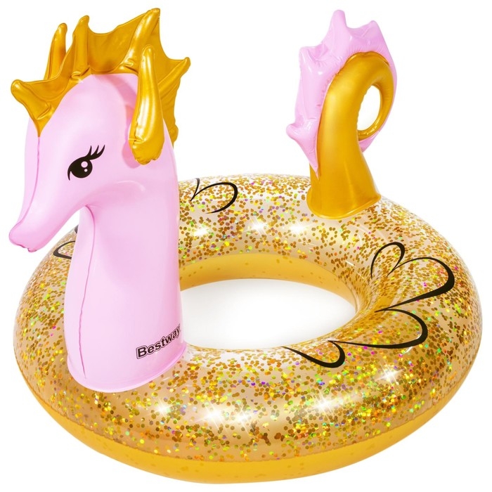 Круг для плавания Glitter Seahorse Swim Ring, 115 х 104 см, 36305