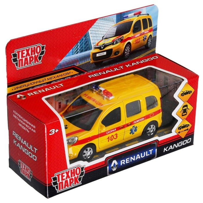 Машина металлическая «Renault Kangoo реанимация», 12 см, открываются двери и багажник, цвет желтый Машина металлическая «Renault Kangoo реанимация», 12 см, открываются двери и багажник, цвет желтый