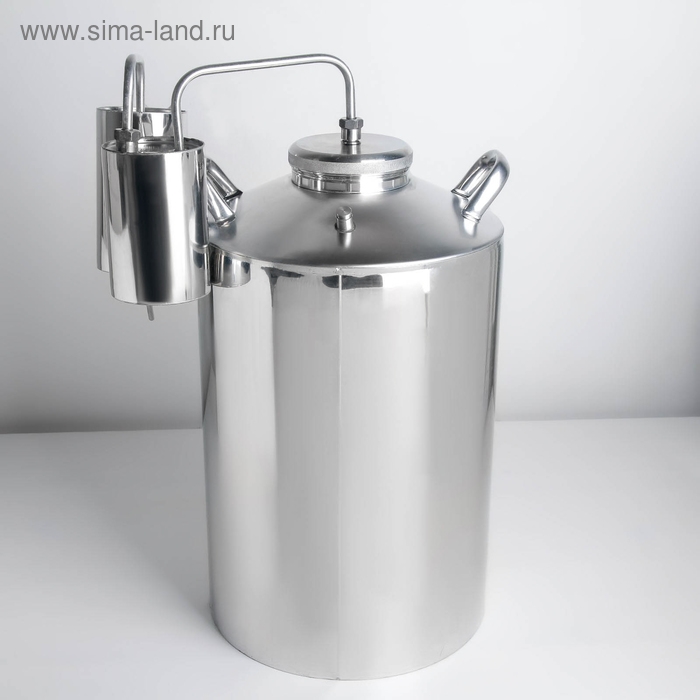 Дистиллятор, 25 л, горло 10 см, термометр, клапан Дистиллятор, 25 л, горло 10 см, термометр, клапан
