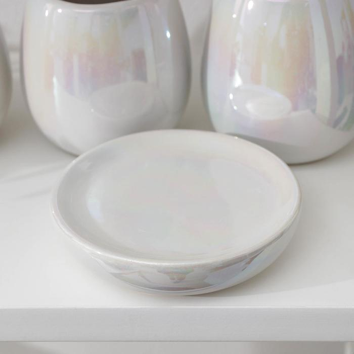 Набор аксессуаров для ванной комнаты Pearl, 4 предмета (мыльница, дозатор для мыла 400 мл, 2 стакана), цвет серый Набор аксессуаров для ванной комнаты Pearl, 4 предмета (мыльница, дозатор для мыла 400 мл, 2 стакана), цвет серый