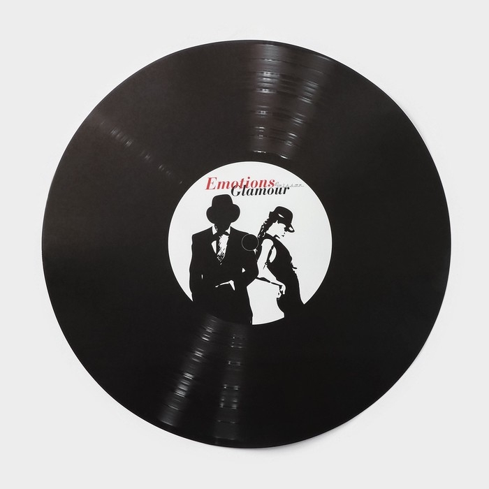 Салфетка сервировочная на стол Доляна «Виниловая пластинка», d=38 см, цвет чёрный