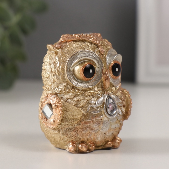 Сувенир полистоун Сувенир полистоун "Совушка, страза капля" 5,5х5х6,5 см