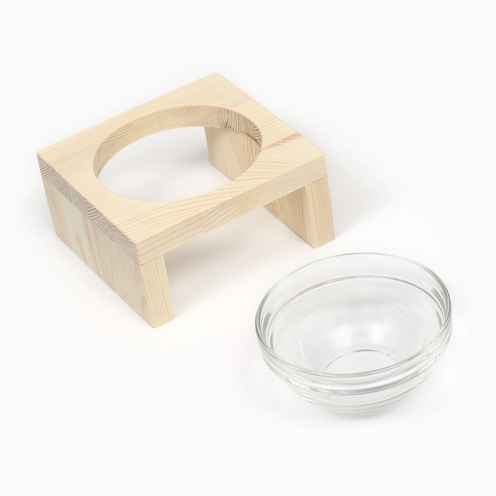 Подставка одинарная с миской из прозрачного стекла 16 х 14,5 х 6,5 см 250 мл Подставка одинарная с миской из прозрачного стекла 16 х 14,5 х 6,5 см 250 мл