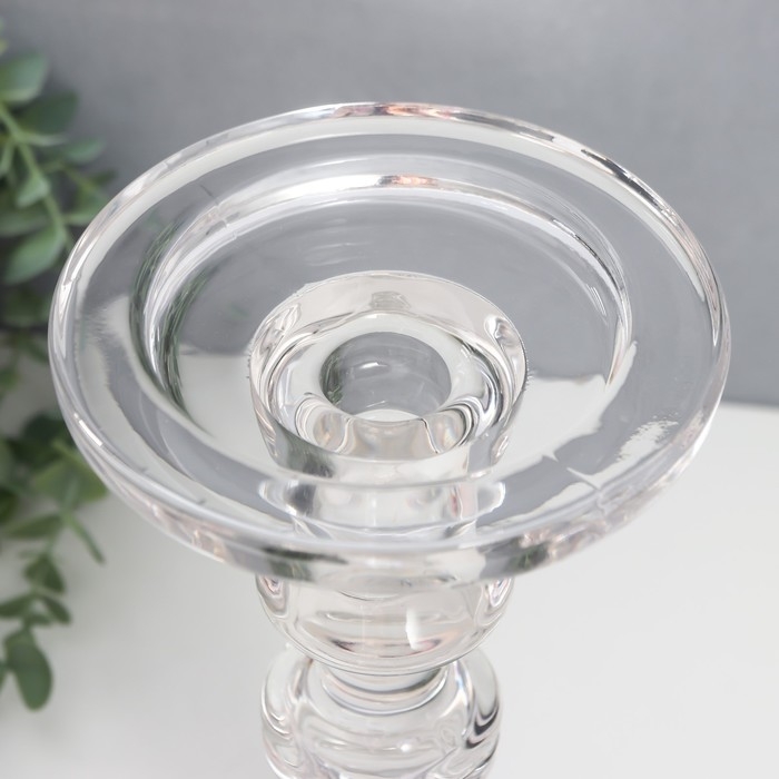 Подсвечник стекло на 1 свечу Подсвечник стекло на 1 свечу "Кёльн" d-2,5/7,5 см прозрачный 11х11х23 см