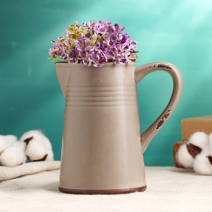 Кашпо  Кашпо "Оливер" серое, 7х13х14см