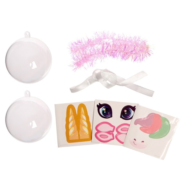 Ёлочный шар - персонаж своими руками на новый год «Милый единорог», новогодний набор для творчества Ёлочный шар - персонаж своими руками на новый год «Милый единорог», новогодний набор для творчества