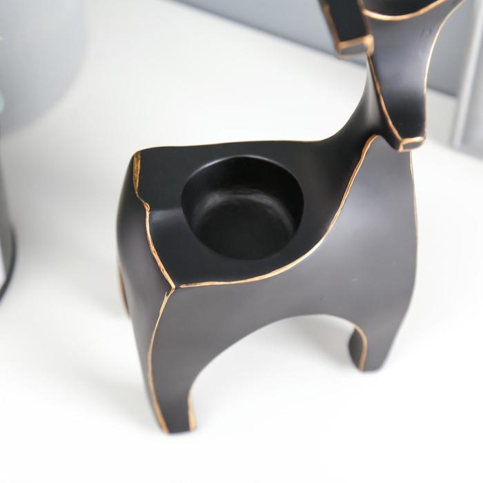 Подсвечник полистоун Подсвечник полистоун "Олешки" набор 2 шт 20х11х7, 26х12х8 см