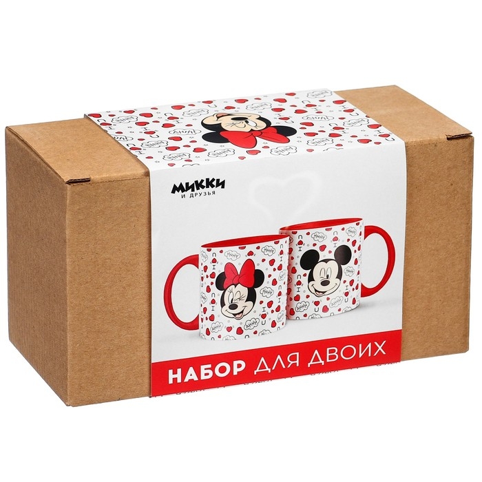 Набор парных кружек, 320 мл Набор парных кружек, 320 мл "Сердечки", Микки и друзья