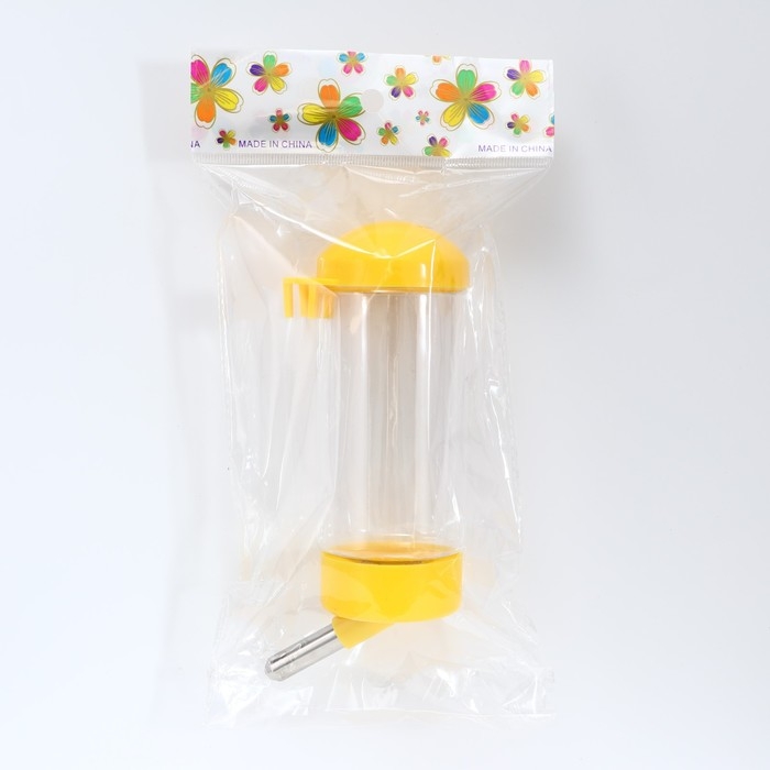 Поилка для клетки, 400 мл, 9 х 6 х 20 см, жёлтая Поилка для клетки, 400 мл, 9 х 6 х 20 см, жёлтая