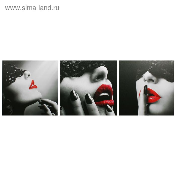 Картина модульная на подрамнике  Картина модульная на подрамнике "Женский образ" 3 шт. 50х50 см;  50х150 см