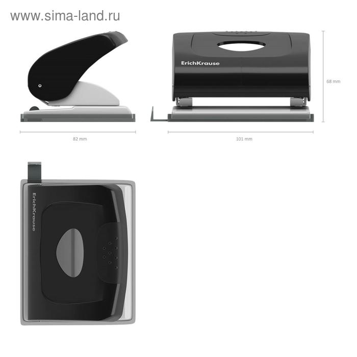 Дырокол ErichKrause Elegance, до 20 листов, диаметр прокола 5.5 мм, расстояние между проколами 80 мм, чёрный Дырокол ErichKrause Elegance, до 20 листов, диаметр прокола 5.5 мм, расстояние между проколами 80 мм, чёрный