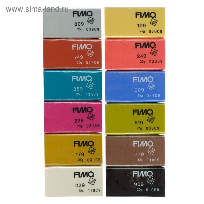 Набор пластика - полимерная глина, Leather-effect (с эффектом кожи), 12 цветов по 25 г