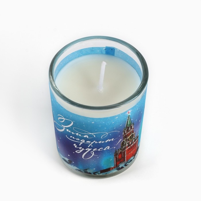 Свеча Свеча новогодняяс калькой «Новый год: Чудеса», аромат апельсин,5х6х5 см Свеча Свеча новогодняяс калькой «Новый год: Чудеса», аромат апельсин,5х6х5 см