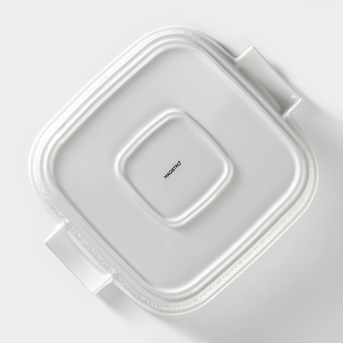 Мармит из жаропрочной керамики квадратный Magistro «Бланш», 2,2 л, 27,5×23,2×12 см Мармит из жаропрочной керамики квадратный Magistro «Бланш», 2,2 л, 27,5×23,2×12 см