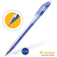 Ручка гелевая стираемая Crown Erasable Jel, узел 0.5 мм, чернила синие