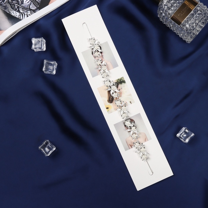 Аксессуар для волос Аксессуар для волос "Джуди" цветочный, 26 см, серебро