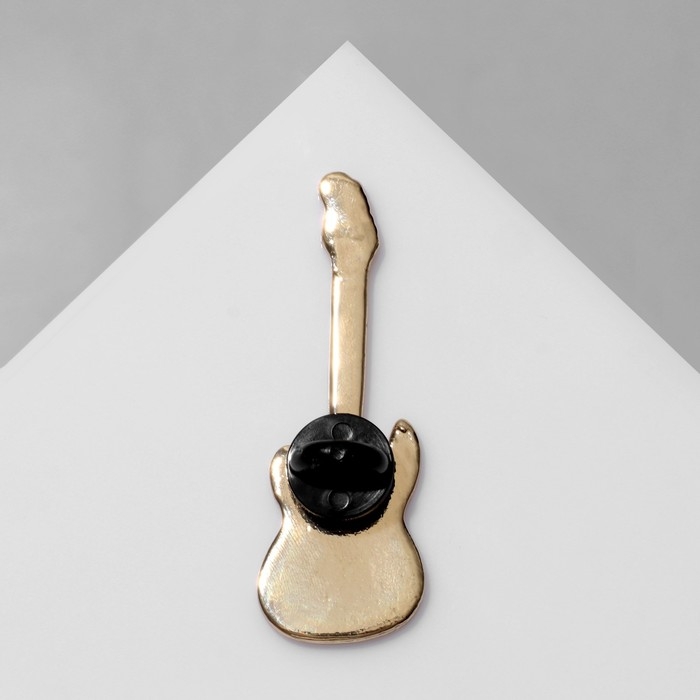 Значок «Гитара» электро, цвет бежево-красный в золоте Значок «Гитара» электро, цвет бежево-красный в золоте