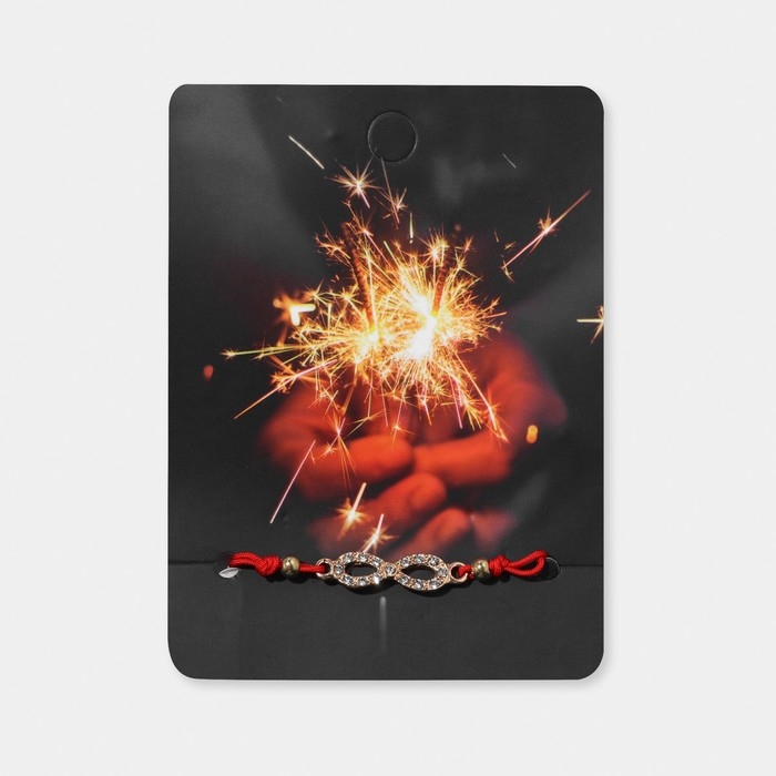 Новый год! Браслет «Новогодний» бенгальский огонь, бесконечность, цвет красный с золотом, 7см Новый год! Браслет «Новогодний» бенгальский огонь, бесконечность, цвет красный с золотом, 7см