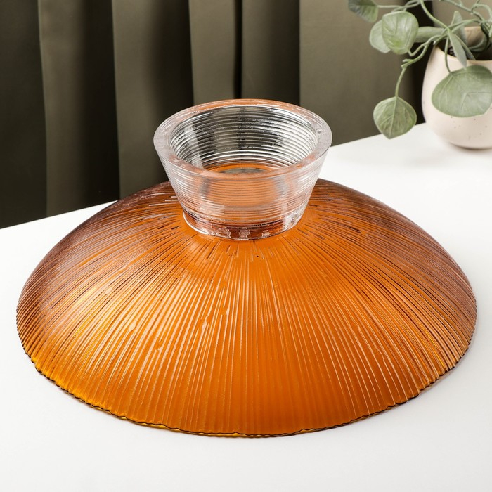 Ваза из стекла для фруктов «Фейверк», 3,7 л, 33×13,5 см, цвет янтарный Ваза из стекла для фруктов «Фейверк», 3,7 л, 33×13,5 см, цвет янтарный