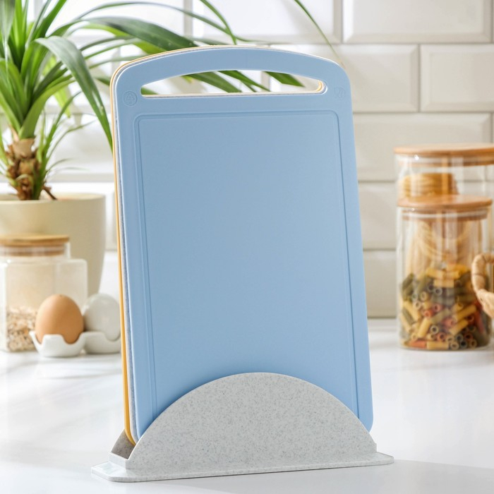 Набор разделочных досок, 34х24 см на подставке, 3 шт, цвет МИКС Набор разделочных досок, 34х24 см на подставке, 3 шт, цвет МИКС