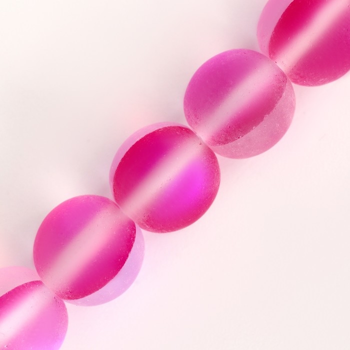 Бусины из натурального камня &laquo;Кошачий глаз&raquo;, набор 46 шт., размер 1 шт. &mdash; 8 мм, розовый