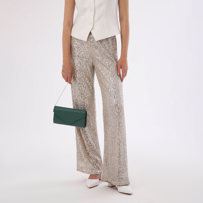 Сумка-клатч на клапане, цвет зелёный